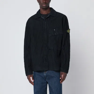 Stone Island Navy Blue Corduroy Shirt