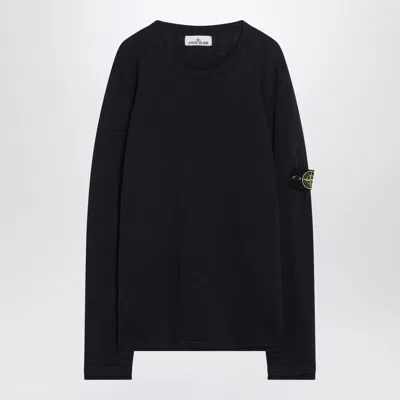 STONE ISLAND STONE ISLAND  NAVY BLUE COTTON-BLEND T-SHIRT