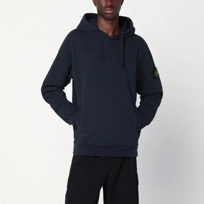 Stone Island Navy Blue Cotton Hoodie