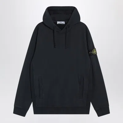 Stone Island Midnight Blue Stretch Cotton Hoodie In Blue
