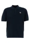 Stone Island Men's Navy Cotton Polo Shirt With Logo Patch In Navy