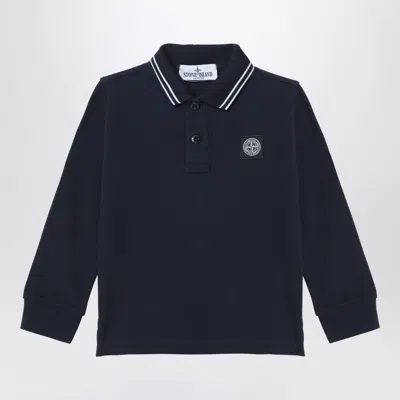 Stone Island Kids' Navy Blue Cotton Polo Shirt