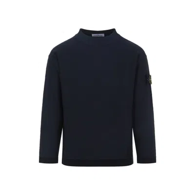 Stone Island Navy Blue Cotton Sweater