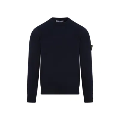 Stone Island Navy Blue Cotton Sweater