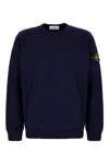 Stone Island Organic Cotton Crewneck Sweatshirt In Blue
