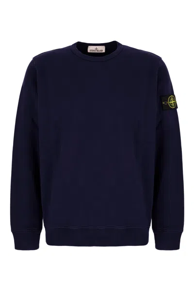 STONE ISLAND NAVY BLUE COTTON SWEATSHIRT