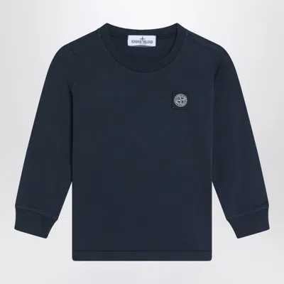 STONE ISLAND NAVY BLUE COTTON SWEATSHIRT