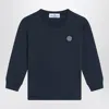 Stone Island Navy Blue Cotton Sweatshirt In Blue