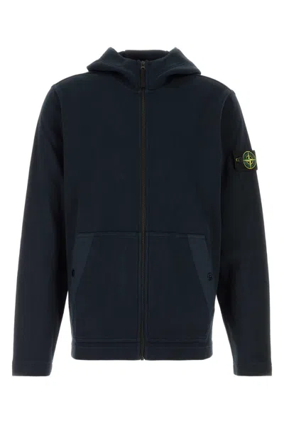 Stone Island -style Polyamide Hoodie In Blue