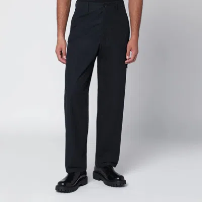 Stone Island Navy Blue Cotton Trousers