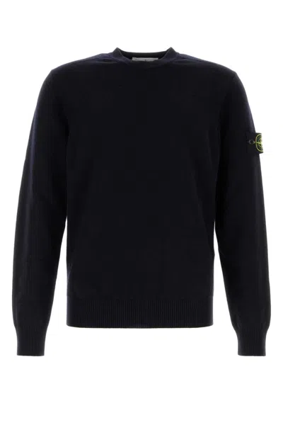 STONE ISLAND NAVY BLUE CREW NECK SWEATER