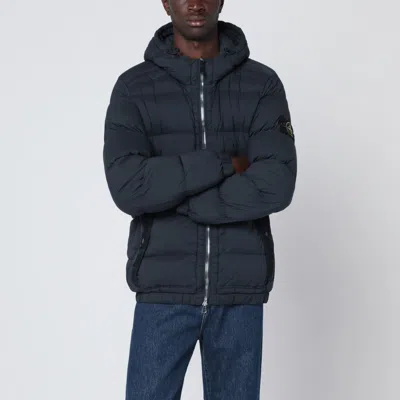 Stone Island Navy Blue Hooded Puffer Jacket