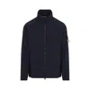 Stone Island Logo Zip-up Jacket In V0020 Navy Blue