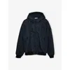 Stone Island Navy Blue Junior Compass-badge Shell Jacket In Black