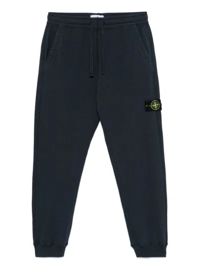 STONE ISLAND NAVY BLUE LOGO PATCH TRACK PANTS