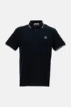 Stone Island Mens Black Brand-patch Regular-fit Stretch-cotton Polo Shirt Xl In Blue