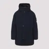 Stone Island Tech Fabric Hooded Parka In Blue