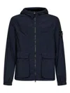 Stone Island Hooded Flap-pocket Jacket In Black