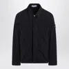 Stone Island Blue Jacket With Classic Collar And Logo Patch On The Sleeve In Tech Fabric Man In Blue