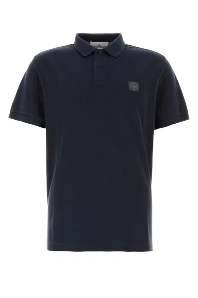 Stone Island Navy Blue Piquet Polo Shirt