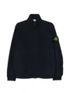 Stone Island Navy Blue Polyamide Jacket In Black