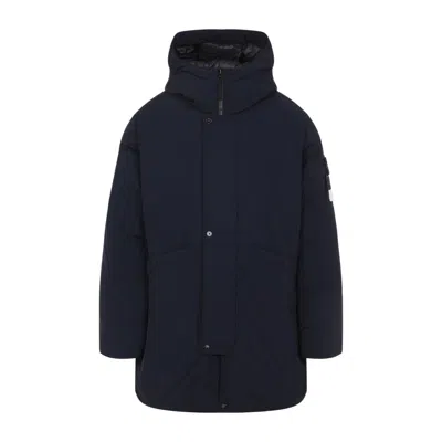 STONE ISLAND NAVY BLUE POLYESTER LONG PARKA