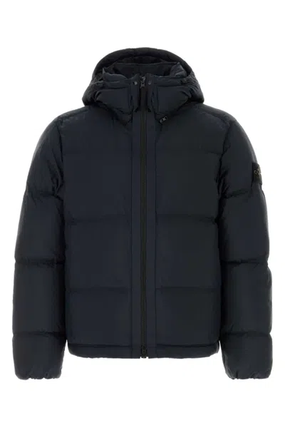 Stone Island Nylon Down Down Jacket In Blue