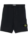 Stone Island Minimalist Black Activewear Shorts With Elastic Drawstring Waistband