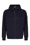 Stone Island Navy Blue Stretch Polyester Jacket In Blue