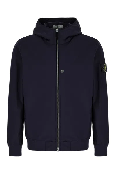 Stone Island Navy Blue Stretch Polyester Jacket