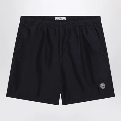 STONE ISLAND STONE ISLAND  NAVY BLUE SWIM SHORTS WITH LOGO PATCH