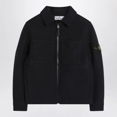 Stone Island Kids' Patch-pocket Zip-front Jacket In Black
