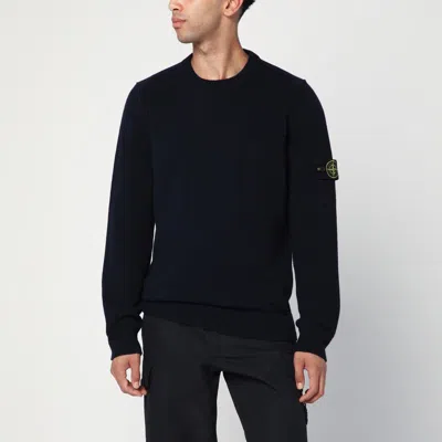 STONE ISLAND NAVY BLUE WOOL BLEND SWEATER