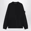 Stone Island Navy Blue Wool Crewneck Sweater In Black
