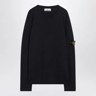 Stone Island Navy Cotton-blend T-shirt In Black