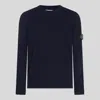 Stone Island Cotton Sweatshirt With Logo Embroidery On The Left Sleeve