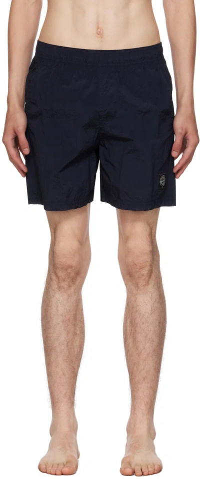 STONE ISLAND NAVY DOUBLE-DYED SWIM SHORTS
