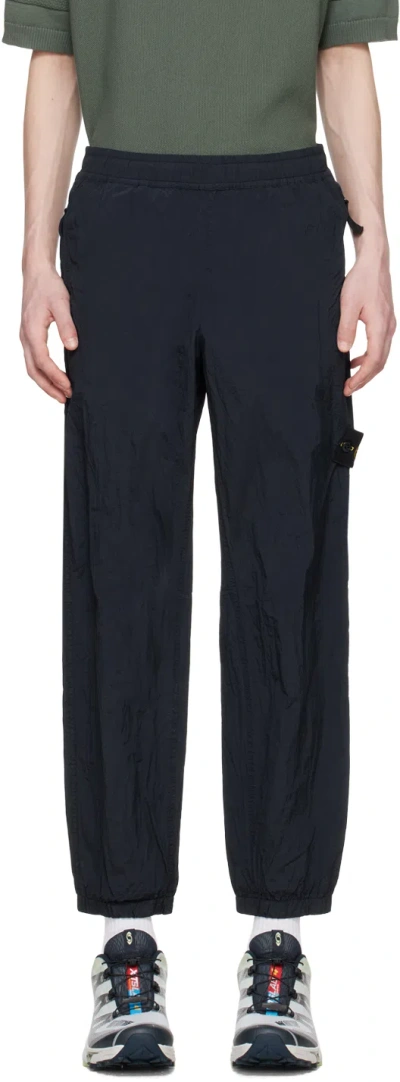 Stone Island Navy Patch Track Trousers In V0020 Navy Blue