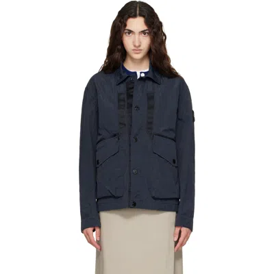 Stone Island Navy Q100008 Warp Rib Nylon-tc Jacket