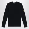Stone Island Long Sleeve Ribbed Cuff Crew Neck Sweater In Blue