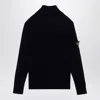 Stone Island Turtleneck Jumper With Finely Ribbed Trims In Black