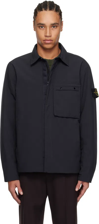 Stone Island Navy Soft Shell-r Primaloft Insulated Jacket In V0020 Navy Blue