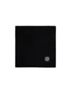Stone Island Ribbed Compass-patch Scarf In Black