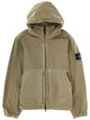 Stone Island Neutrals Grid Pattern Technical Polyamide Jacket In Green