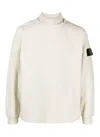 STONE ISLAND NUDE & NEUTRAL COMPASS KNIT CREW NECK SWEATER FOR MEN