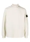 Stone Island Blue Compass Motif Crew Neck Sweatshirt For Men In Beige