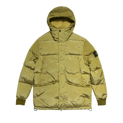 Pre-owned Stone Island Nylon Badge Logo Down Jacket 'dark Beige' | Tan | Men's Size S In Brown