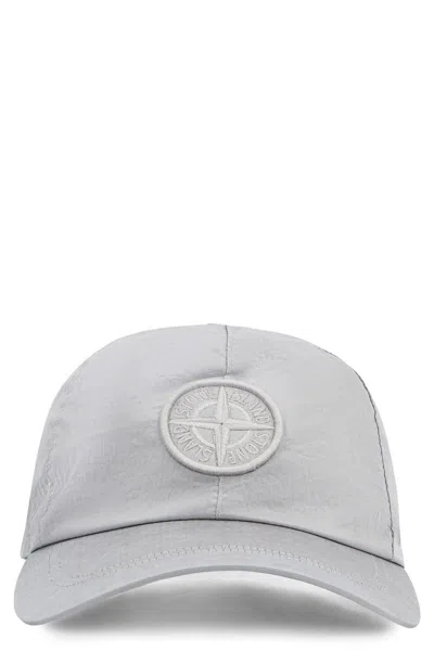 Stone Island Nylon Baseball Cap In Gray