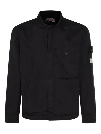 Stone Island Nylon Blouson Jacket In Black