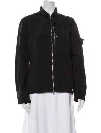 Pre-owned Stone Island Nylon Bomber Jacket W/ Tags In Black